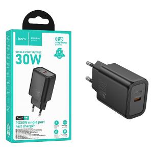 PRESA USB-C TYPE-C HOCO N62 30W 3A NERO - BLISTER RETAIL