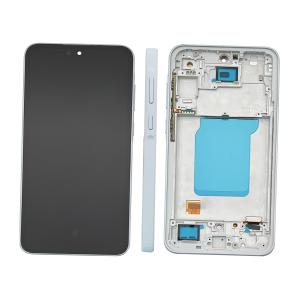 DISPLAY LCD PER SAMSUNG A356B A35 5G BLU CHIARO / AWESOME ICEBLUE CON FRAME (AMOLED)
