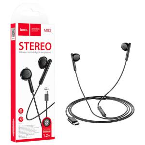 CUFFIE AURICOLARI HOCO M93 TYPE-C HANDSFREE CON MICROFONO NERO