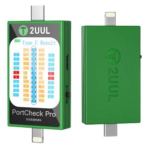TESTER DOCK RICARICA 2UUL PW31 PORTCHECK PRO CON RILEVAMENTEO AUTOMATICO TYPE-C / LIGHTNING