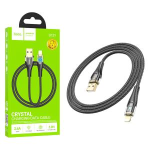 CAVO USB + LIGHTNING HOCO U121 18W 2.4A 1.2M NERO - BLISTER RETAIL