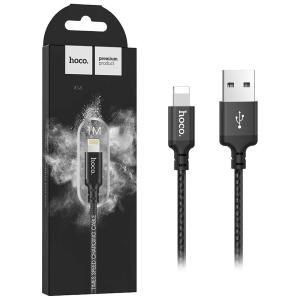 CAVO USB + LIGHTNING HOCO X14 18W 2A 1MT NERO - BLISTER RETAIL