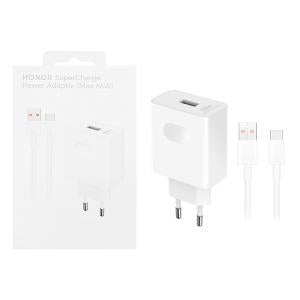 PRESA USB-A HN-110600E00 + CAVO TYPE-C HONOR 66W 6A BIANCO 5503AAHX - BLISTER RETAIL