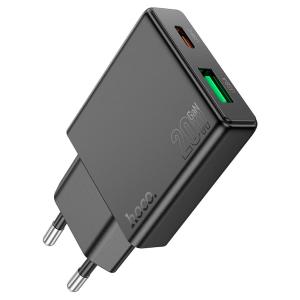 PRESA USB-A + TYPE-C HOCO N38 20W 3A NERO - BLISTER RETAIL