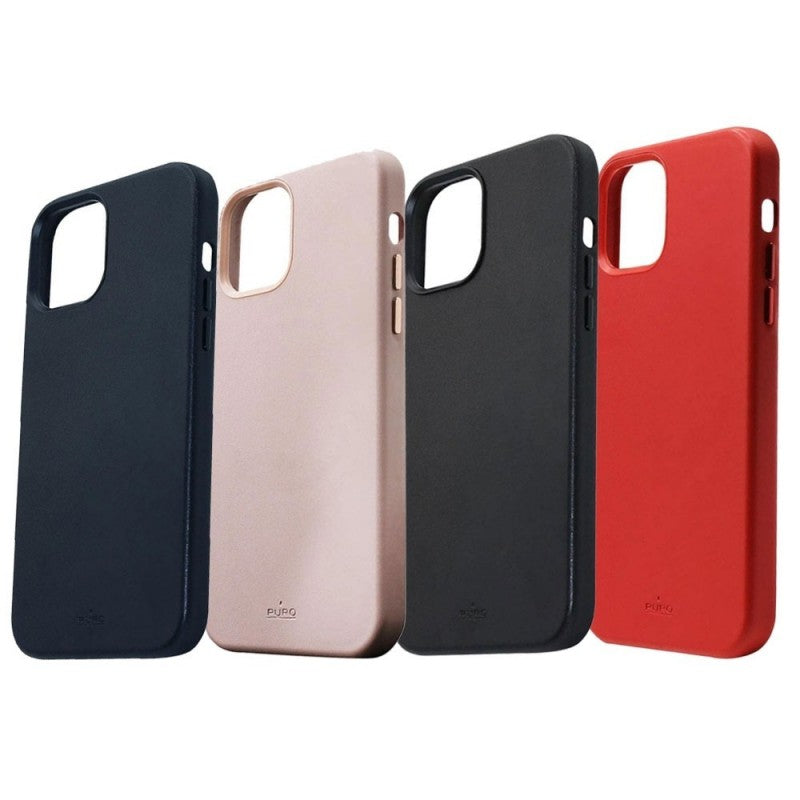 Puro Custodia Effetto Pelle SKY Per iPhone 12 - iPhone 12 Pro | Nero - Blue - Rosso - Rosa