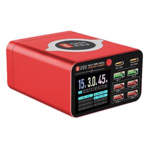 CARICABATTERIE DA BANCO YCS-S550 CON 8 PORTE 80W CON RICARICA WIRELESS 15W