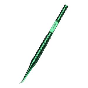 PINZA IN TITANIO LUOWEI BAMBOO-SHAPED A PUNTA CURVA VERDE 0.01mm