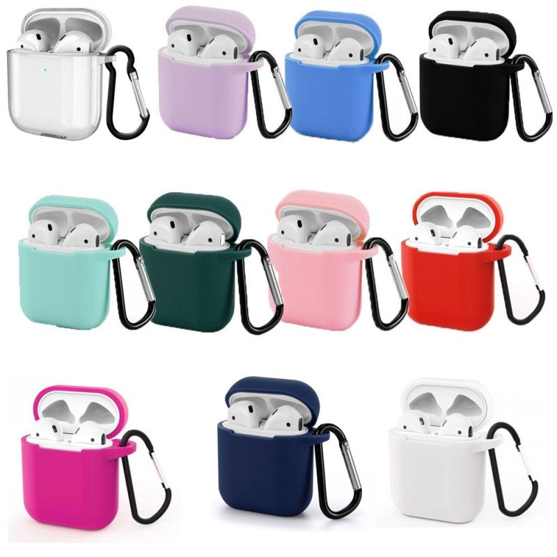 ROVI Case Custodia in Silicone per AirPods Prima e Seconda Generazione Con Moschettone