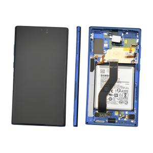 DISPLAY LCD PER SAMSUNG N975F N976B NOTE 10 PLUS BLU CON FRAME + BATT GH82-20841D