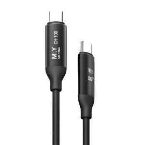 CAVO TYPE-C + TYPE-C M.Y CH-100 CONVERSIONE PROTOCOLLO RICARICA RAPIDA 100W 1.2M NERO