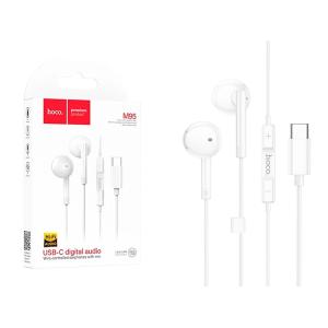 CUFFIE AURICOLARI HOCO M95 TYPE-C HANDSFREE CON MICROFONO BIANCO