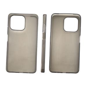 COVER CUSTODIA IN TPU PER REALME NOTE 50 RMX3834 TRASPARENTE NERO FUME&