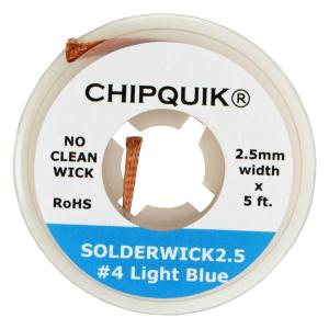 FILO INTRECCIATO DISSALDANTE IN RAME CHIPQUIK SOLDERWICK2.5 2.5mm 5ft NO-CLEAN