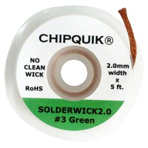 FILO INTRECCIATO DISSALDANTE IN RAME CHIPQUIK SOLDERWICK2.0 2.0mm 5ft NO-CLEAN