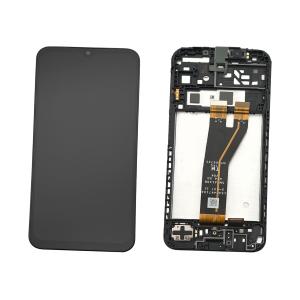 DISPLAY LCD PER SAMSUNG A145F A14 (NON EU) NERO CON FRAME GH82-30658A (VER. SM-A146B V04 TM LTPS) - SERVICE PACK