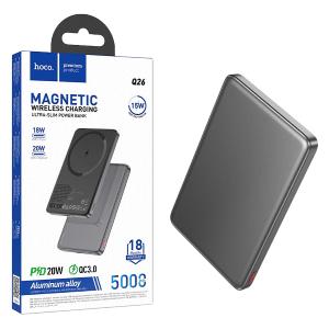 POWER BANK HOCO MAGNETIC 5000mAh 20W Q26 PD + FQI NERO