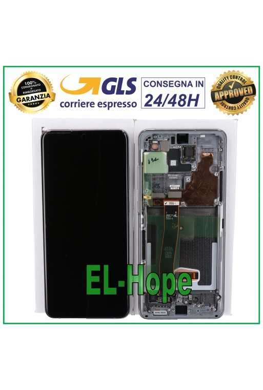 DISPLAY FRAME ORIGINALE SAMSUNG S20 ULTRA SM-G988 TOUCH SCREEN GRAY GH82-22271B
