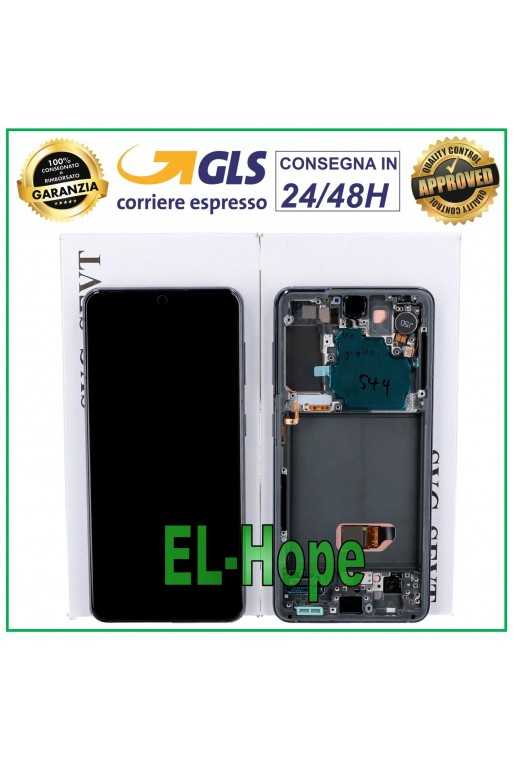 DISPLAY ORIGINALE FRAME SAMSUNG S21 SM-G991 TOUCH SCREEN NERO GRAY GH82-24718A