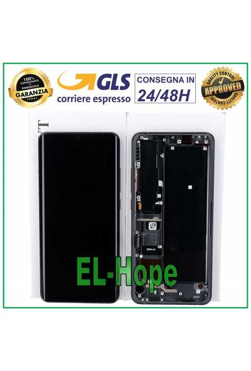 DISPLAY LCD FRAME ORIGINALE XIAOMI Mi NOTE 10 /10 Pro TOUCH SCREEN NERO TARNISH