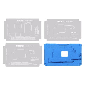 SET PIATTAFORME REBALLING PCB RELIFE RL-601T PER IPHONE 17 SERIES CON BASE MAGNETICA (5in1)
