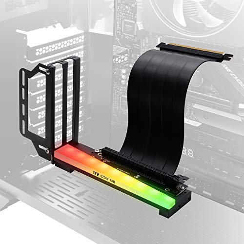 EZDIY-FAB Staffa Porta Scheda Grafica Verticale con LED ARGB 5V 3 Pin,