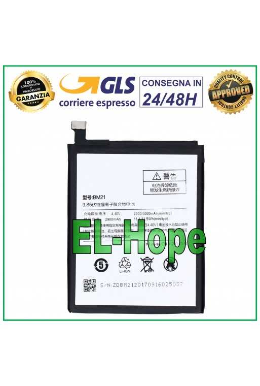 BATTERIA BM21 PER XIAOMI REDMI MI NOTE 4 2900 mAh 3.85V PARI ORIGINALE