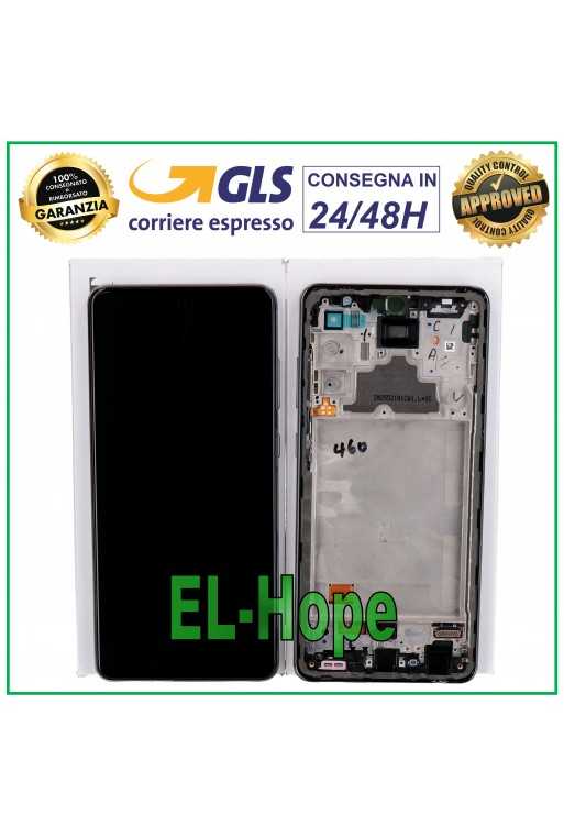 DISPLAY LCD + TOUCH ORIGINALE SAMSUNG A72 SM A725 A726 FRAME NERO GH82-25541A