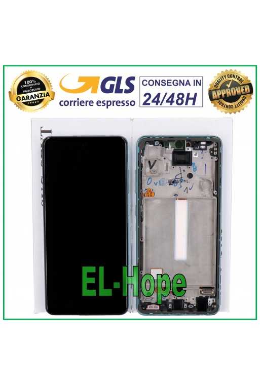 DISPLAY TOUCH ORIGINALE SAMSUNG GALAXY A52 SM A525F A526B FRAME BLU GH82-25230B