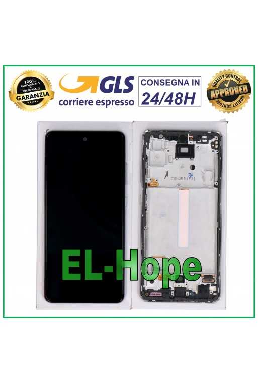 DISPLAY LCD TOUCH ORIGINALE SAMSUNG A52 SM A525F A526B FRAME BIANCO GH82-25754D