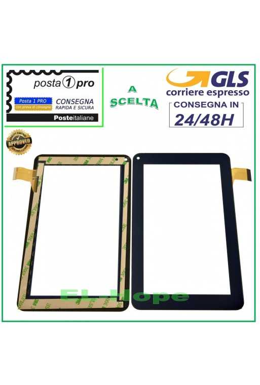 TOUCH SCREEN VETRO MEDIACOM 710GO SMARTPAD M-MP710GO DIGITIZER ORIGINALE NERO