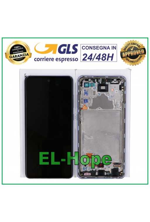 DISPLAY ORIGINALE SERVICE SAMSUNG A72 SM A725 A726 TOUCH FRAME VIOLA GH82-25542C