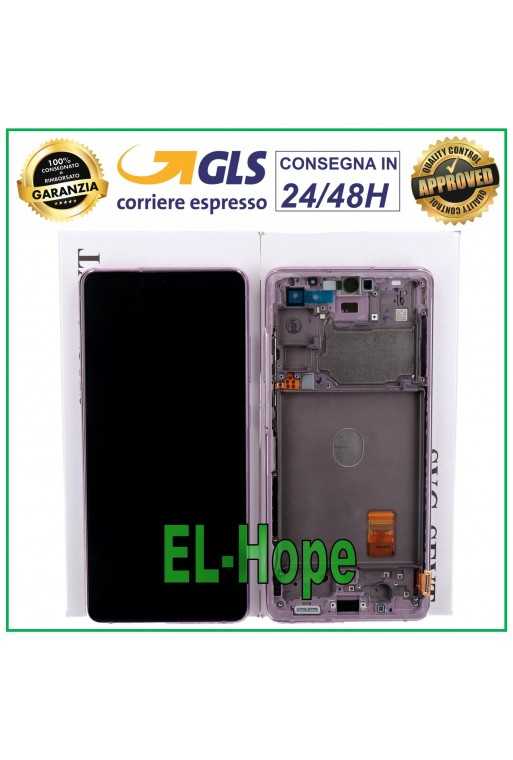 DISPLAY TOUCH FRAME ORIGINALE SAMSUNG S20 FE SM-G781B LAVENDER VIOLA GH82-24220C
