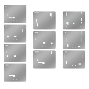SET STENCIL PER IC DISPLAY IPHONE DA 11 A 13 PRO MAX 10 IN 1 B&amp;R