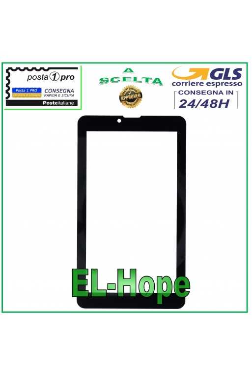 VETRO PER TOUCH SCREEN MAJESTIC TAB 647 GLASS ORIGINALE NERO + BIADESIVO