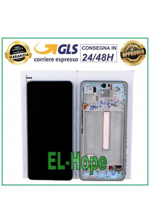 DISPLAY FRAME ORIGINALE SAMSUNG A53 5G 2022 SM A536 A536B TOUCH BLU GH82-28025C