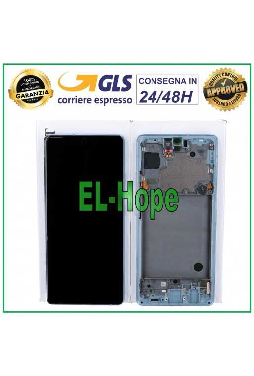 DISPLAY TOUCH ORIGINALE SAMSUNG A71 5G 2020 SM-A716 A716F FRAME BLU GH82-22804C