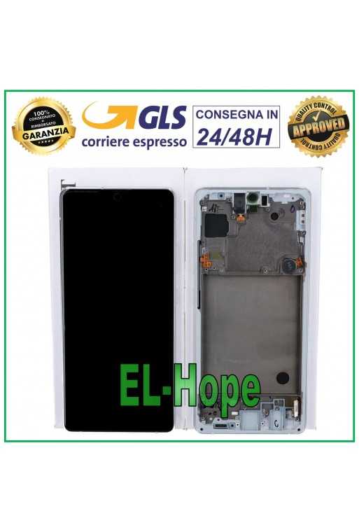 DISPLAY + TOUCH ORIGINALE SAMSUNG A71 5G SM-A716 A716F FRAME SILVER GH82-22804B