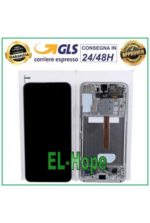 DISPLAY + FRAME ORIGINALE SAMSUNG S22 PLUS 2022 SM-S906 TOUCH BIANCO GH82-27500B
