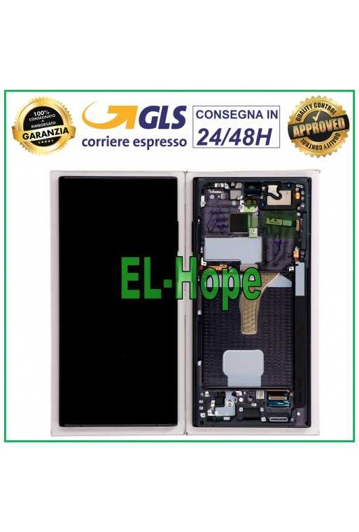DISPLAY FRAME ORIGINALE SAMSUNG S22 ULTRA SM-S908 TOUCH SCREEN NERO GH82-27488A