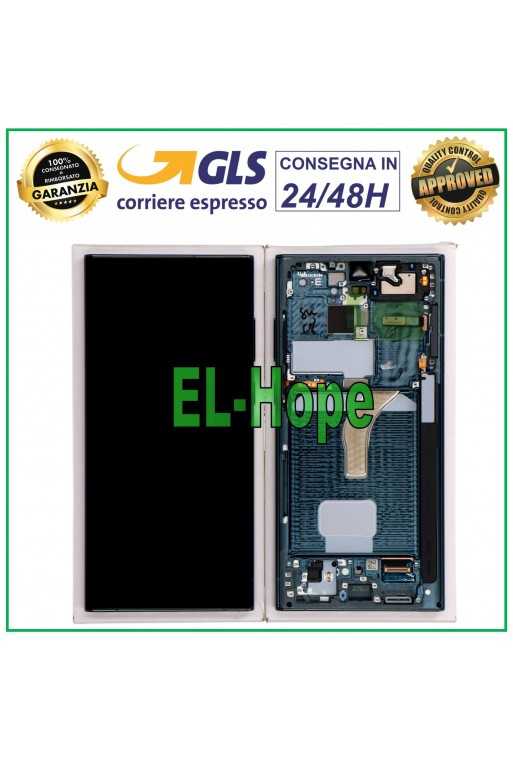 DISPLAY FRAME ORIGINALE SAMSUNG S22 ULTRA SM-S908 TOUCH GREEN VERDE GH82-27488D