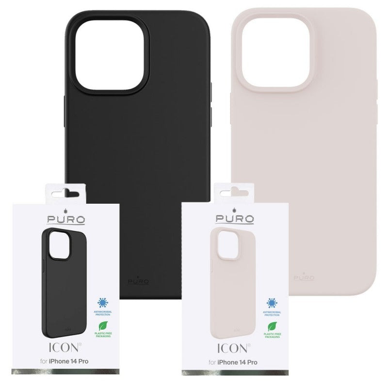 Puro Icon Cover Custodia in Silicone Liquido Con Interno in Microfibra Per iPhone 14 Pro