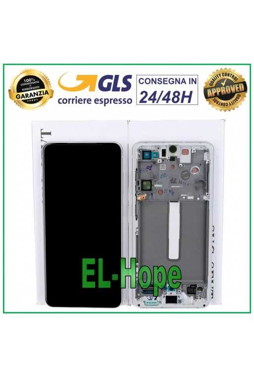 DISPLAY TOUCH LCD ORIGINALE SAMSUNG S21 FE SM-G990 FRAME BIANCO GH82-26420B