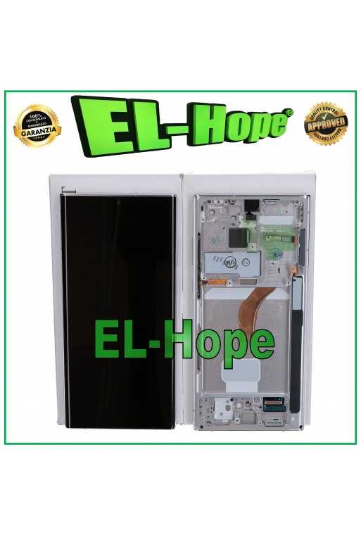 DISPLAY TOUCH LCD ORIGINALE SAMSUNG S22 ULTRA SM-S908 FRAME BIANCO GH82-27488C