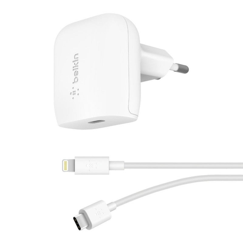 Belkin Caricabatteria da parete USB-C 20W + Cavo da USB-C a Lightning BOOST CHARGE Bianco