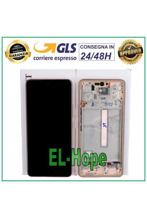 DISPLAY TOUCH ORIGINALE SAMSUNG A53 5G SM A536 A536B FRAME ORO GOLD GH82-28025D