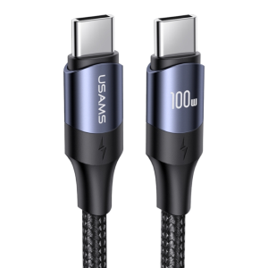 CAVO DI RICARICA A CARICA VELOCE TYPE-C / TYPE-C IN NYLON INTRECCIATO 100W 3M NERO US-SJ526 U71 USAMS