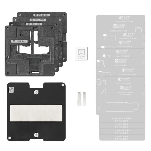 SUPPORTO + STENCIL PER REBALLING LAYER DA IPHONE X AD IPHONE 17 PRO MAX 0.08MM AMAOE - 31 IN 1