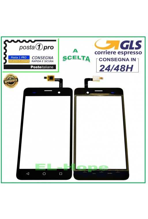 TOUCH SCREEN VETRO WIKO JERRY DIGITIZER VETRINO NERO 5.0&amp;