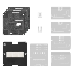 SUPPORTO + STENCIL PER REBALLING DA IPHONE X AD IPHONE 17 PRO MAX 0.12MM AMAOE - 33 IN 1