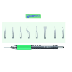 KIT BISTURI CON ASTA IN ALLUMINIO FULL METAL - 8 LAME PER RIPARAZIONE CPU DI ALTA PRECISIONE KC8 MIJING